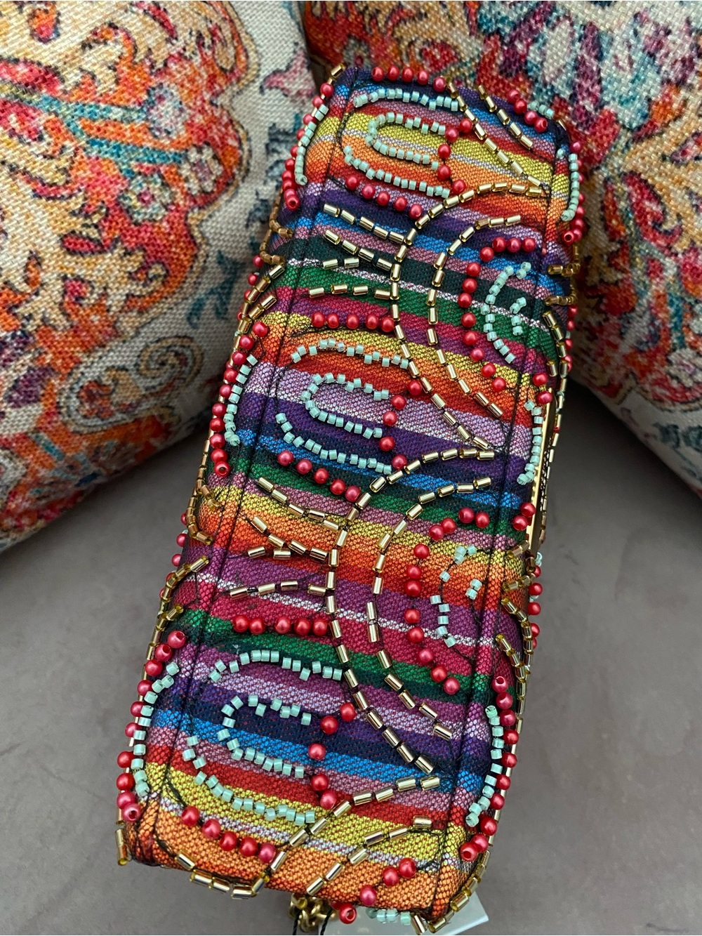 Kurt Geiger Multicolor Beaded Chain Shoulder Bag - Picture 8 of 9